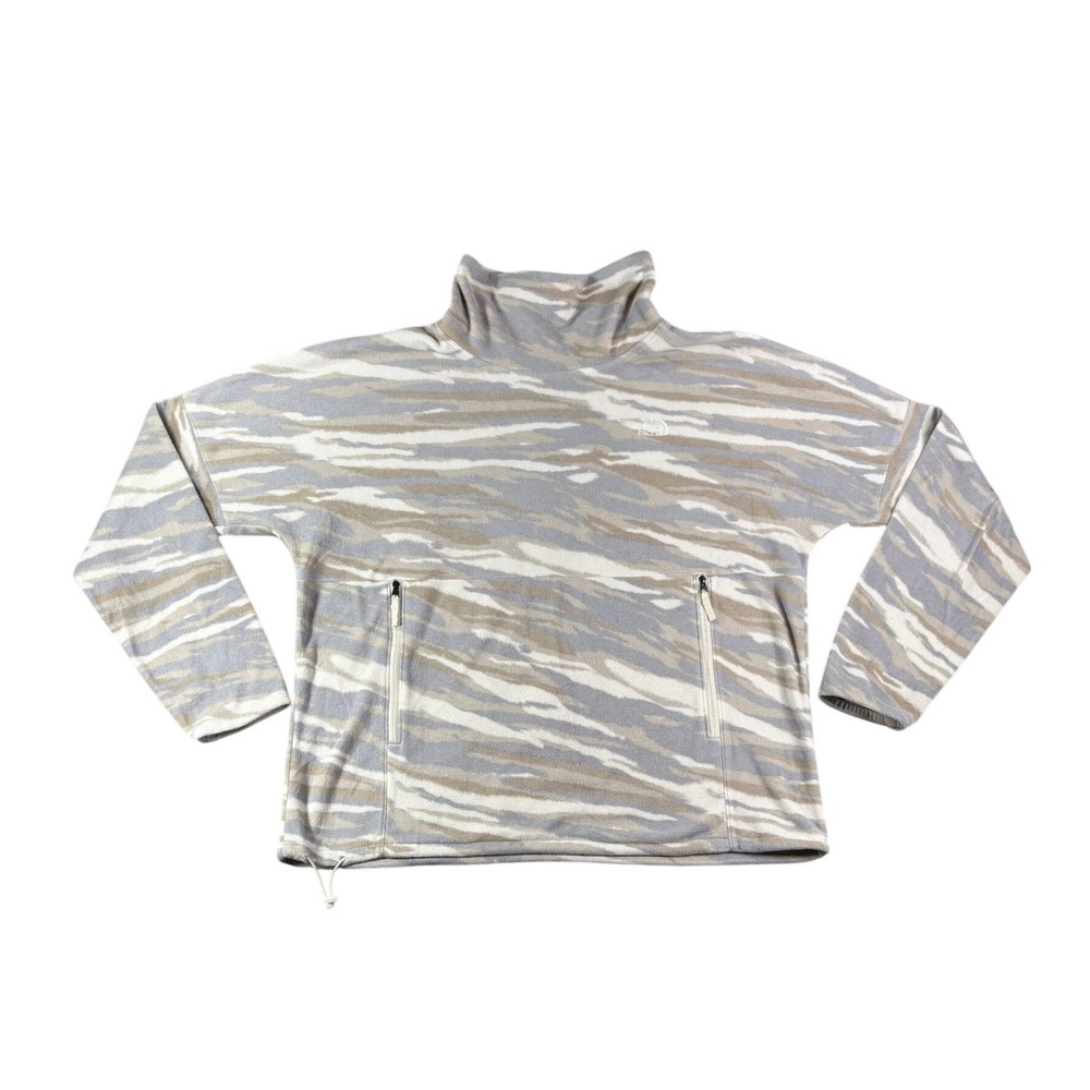The North Face Womens TKA Glacier Fleece Pullover Camo Mock Neck Large